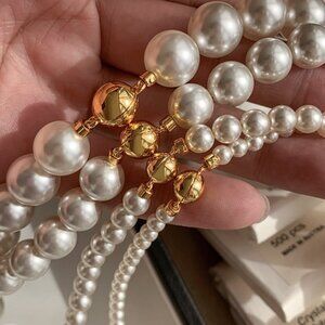 Long Timeless Classic Single Strand Pearl Necklace with Magnetic Clasp